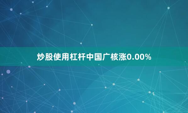 炒股使用杠杆中国广核涨0.00%